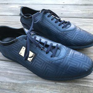 Gianni Versace Men Shoes Blue LaceUp Sneaker Italy